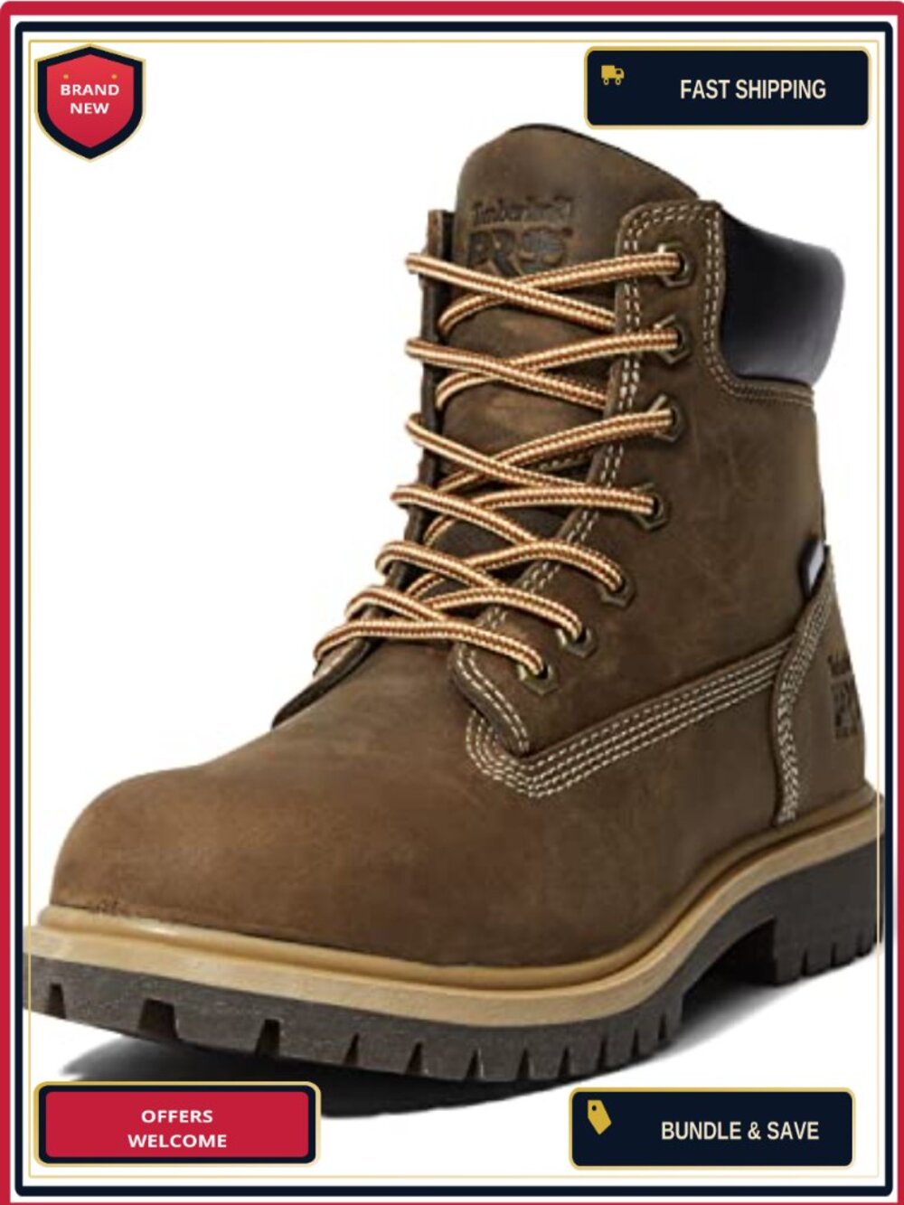 Waterproof Steel Toe Insulated Work Boot Lace Up Ankle Boot